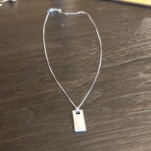 All Saints Silver Dog Tag Necklace